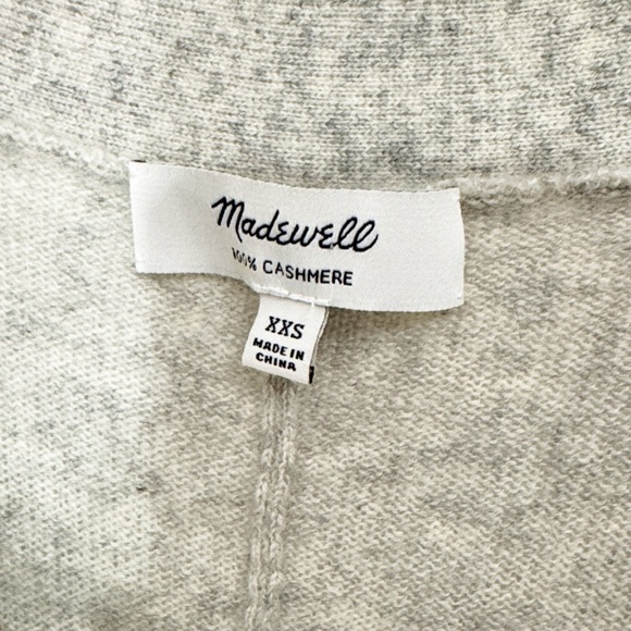 MADEWELL Cashmere Jumpsuit Heather Gray Button Front Size XS-Small Like New! - Picture 4 of 5